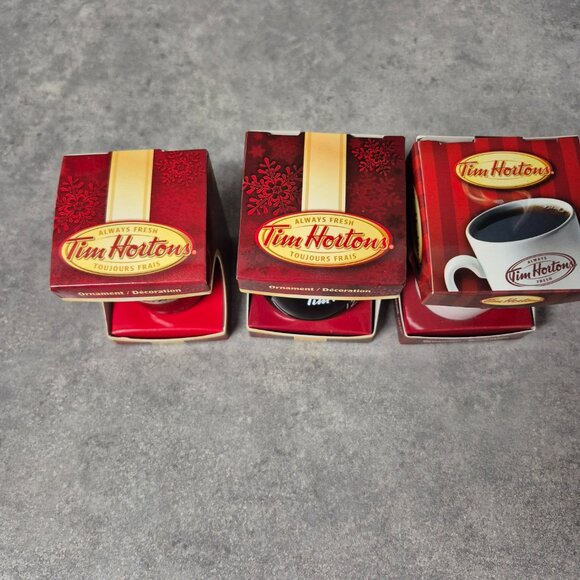 Tim Hortons Coffee Pot and Coffee Cup Mug Ornament Lot - Picture 2 of 6